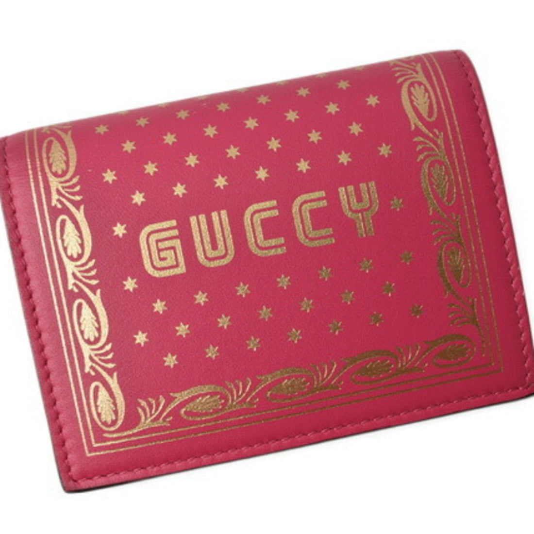GCI Mini Wallet/Coin Case GCI GUCCY Folding Wallet SEGA Collaboration Pink/Gold Leather