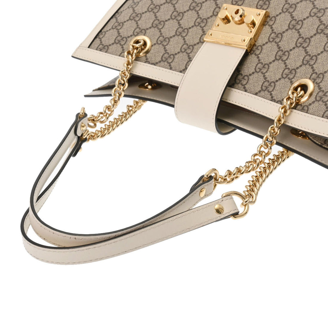 GCI Padlock GG Medium Chain Shoulder Bag Beige 479197 Women's Supreme Canvas Tote