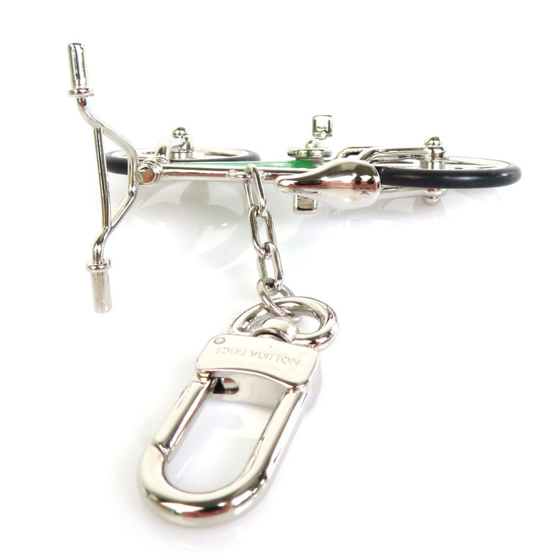 LOV Charm Keychain Bijou Sac Bike Metal Silver x Green Unisex M77148