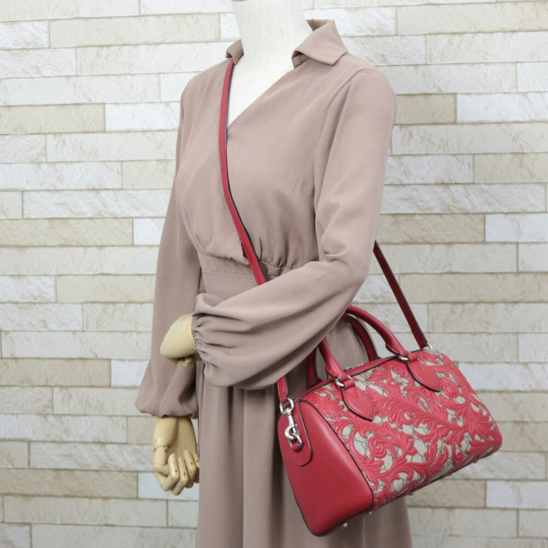 GCI Shoulder Bag GG Supreme Handbag Arabesque Mini Boston Ladies