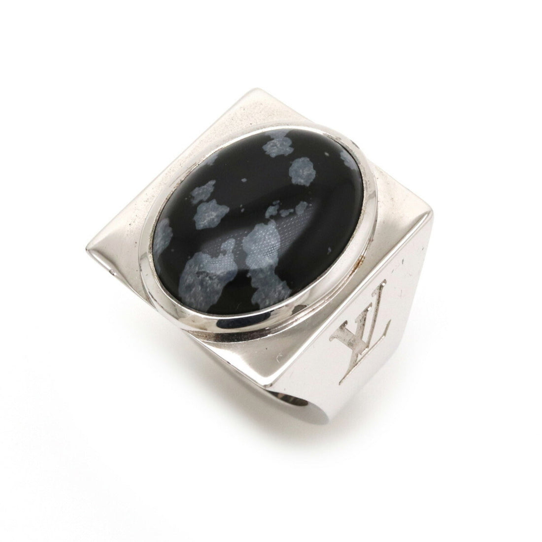 LOV Chevalier Snow Flow Ring SV925 Silver Obsidian #13 No. 13 M64903