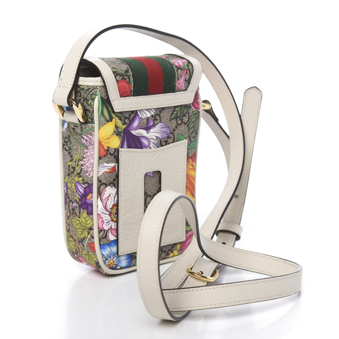 GCI Ophidia Flora GG Crossbody Shoulder Bag in White