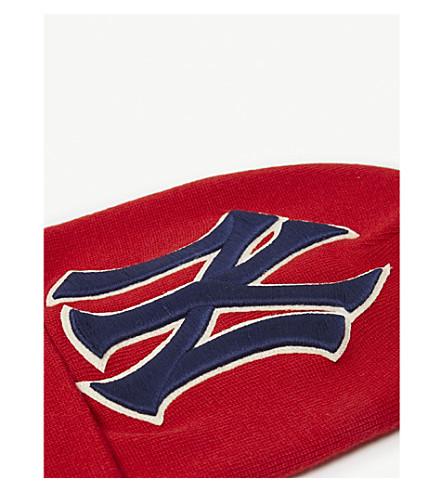 GCI NY Yankees Embroidered Wool Beanie in Red