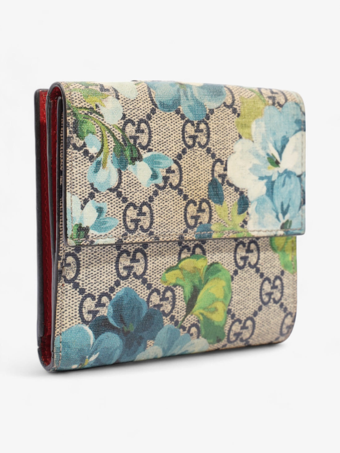 GCI Monogram Blooms French Flap Wallet GG Supreme / Blue Coated Canvas