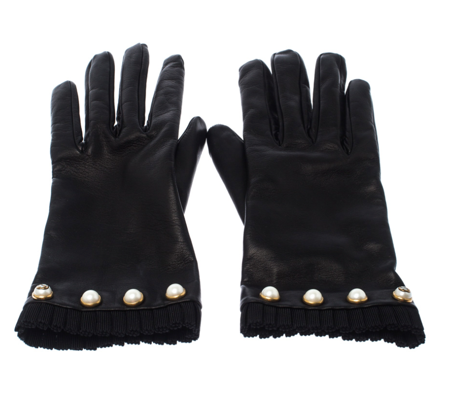 GCI Nappa Pearl Gloves in Black Leather