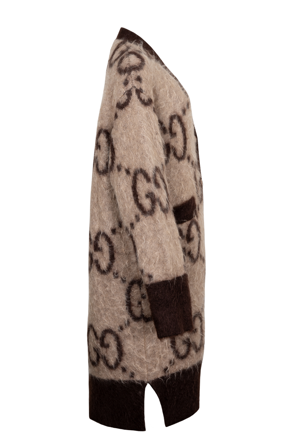 GCI Reversible GG Knit Cardigan Mohair Brown
