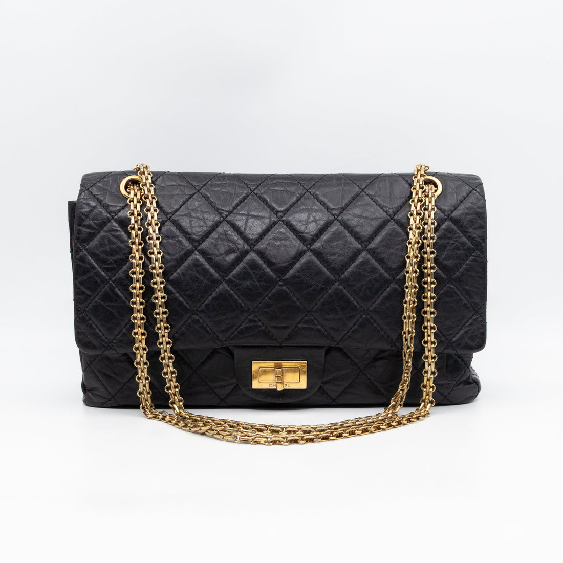 2.55 Reissue 227 Double Flap Bag Black Leather