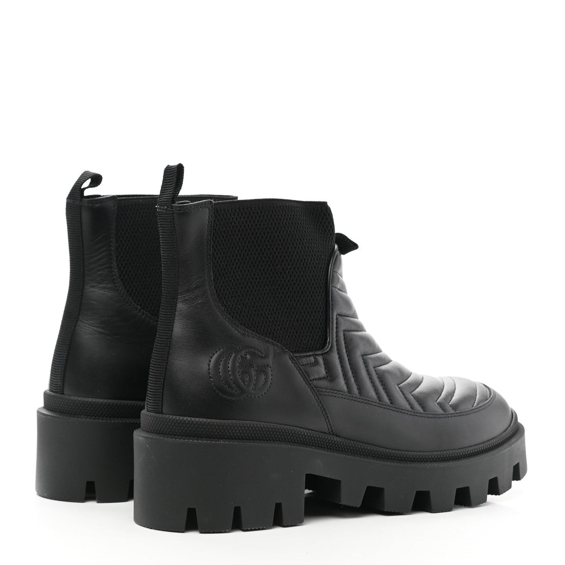 GCI Nappa Matelasse Frances Chelsea Boots in Black