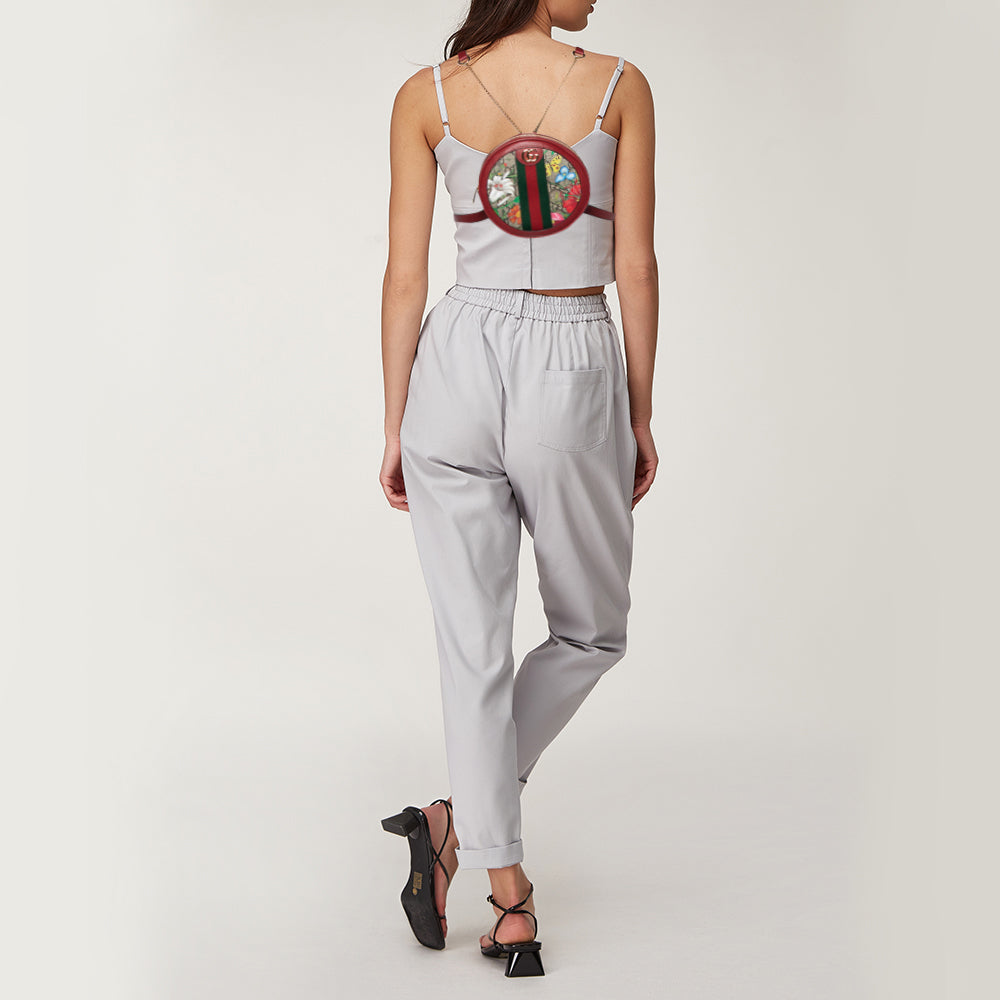 GCI Multicolor/Red Flora GG Supreme Canvas and Leather Mini Ophidia Backpack