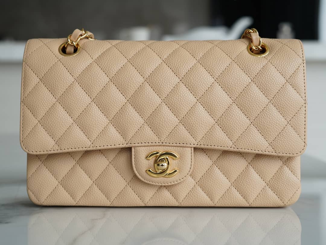 CC Classic Flap Bag Beige